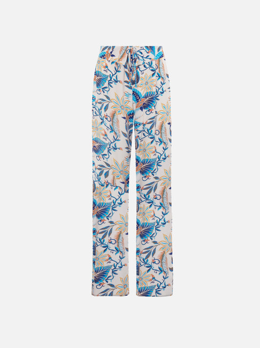 'Sweet Life' Trousers in Tropical Foliage